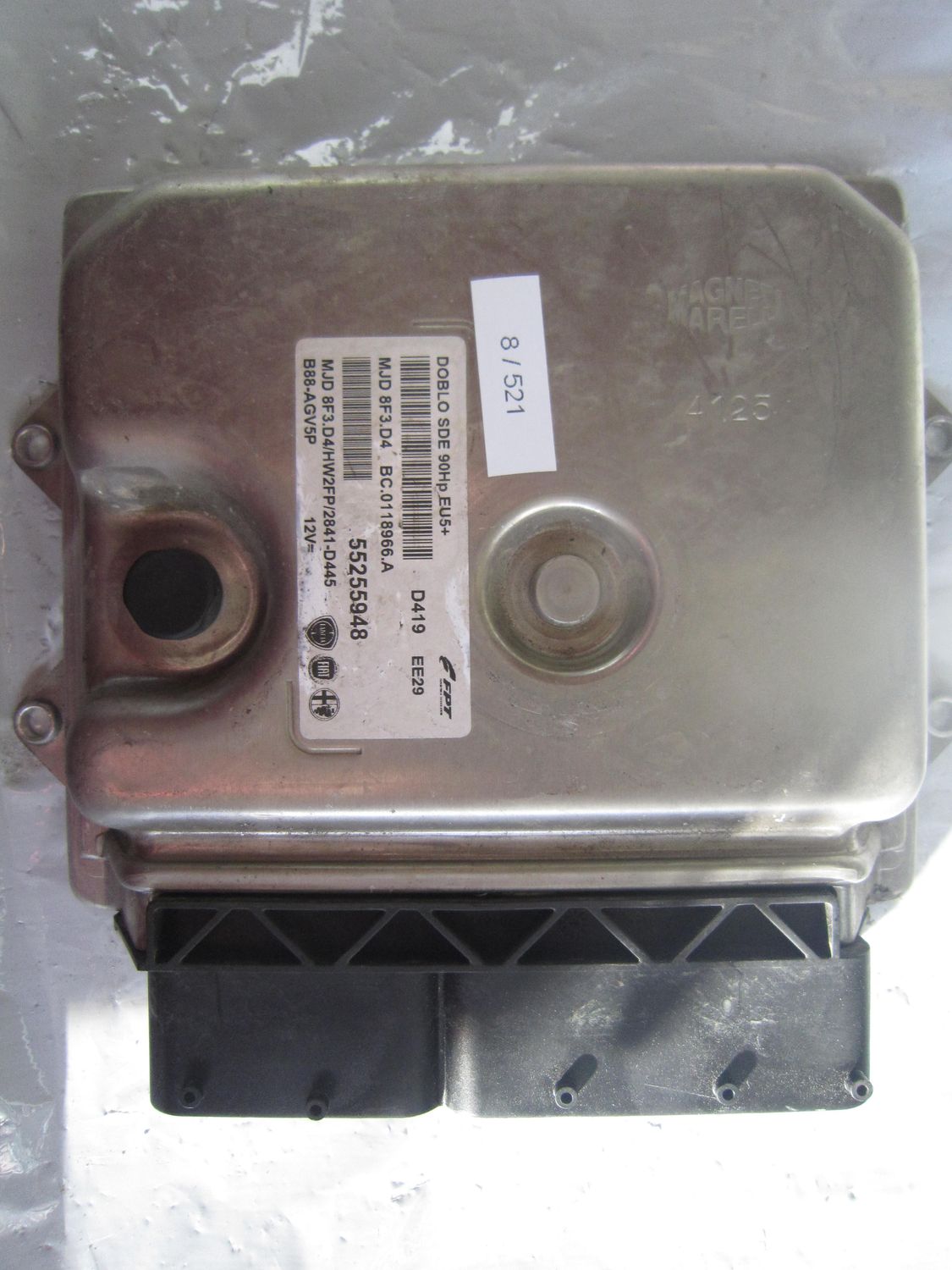 8-521  Centralina Motore Magneti Marelli 55255948   MJD 8F3.D4 BC.0118966.A DOBLO SDE 90HP EUR5+ HW2FP/2841-D455 FIAT Diesel Doblo'