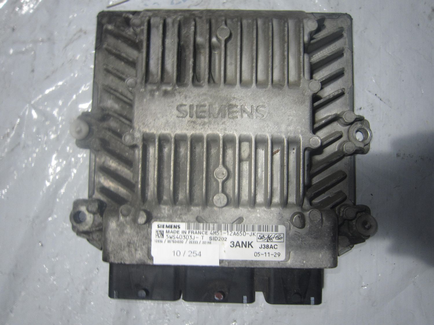 10-254 Centralina Motore Siemens 5WS40303J-T 5WS40303JT 4M51-12A650-JK J38AC SID 202  FORD Diesel Focus