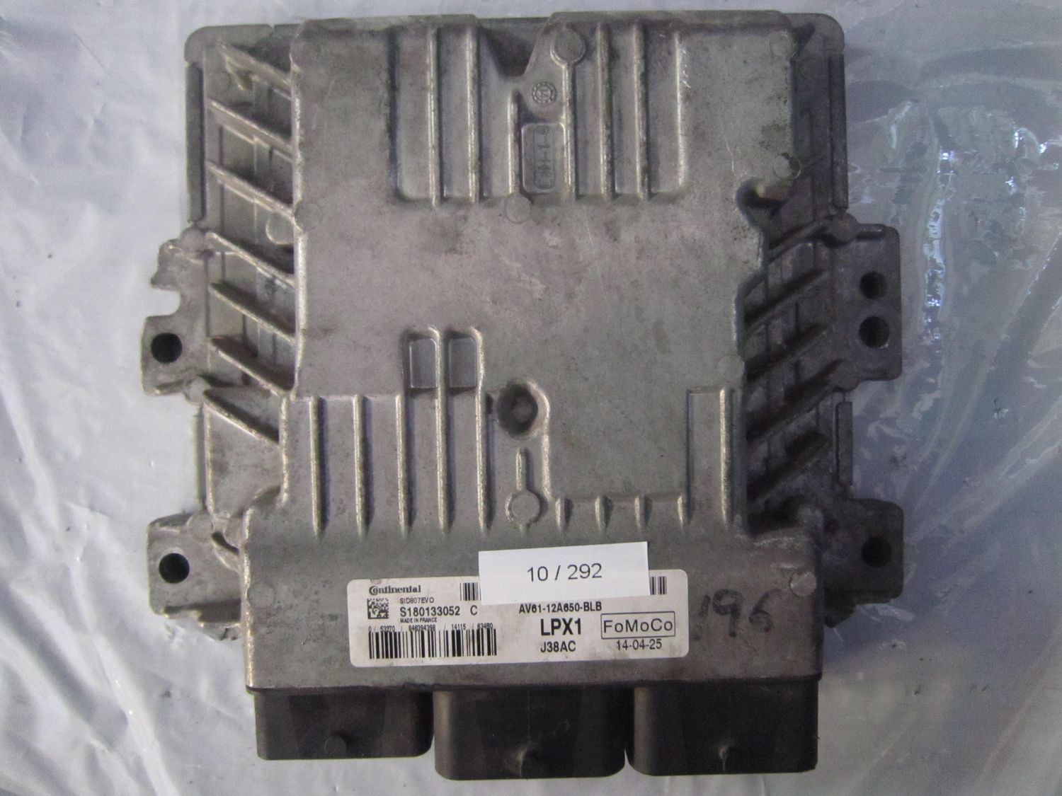 10-292 Centralina Motore Continental S180133052 C S180133052C AV91-12A650-BLB LPX1  J38AC SID807EVO  FORD Diesel C-Max