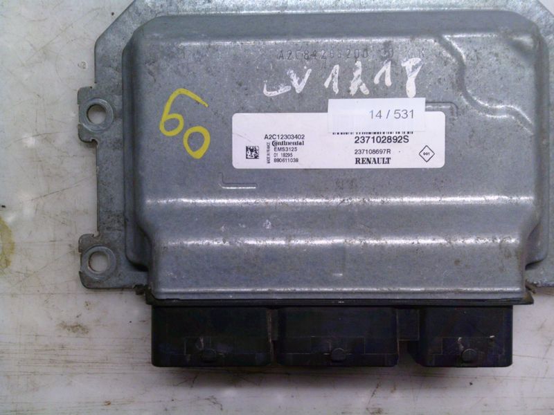 14-531 Centralina Motore Continental A2C12303402   EMS3125 237102892S 237108697R  DACIA Benzina Dokker