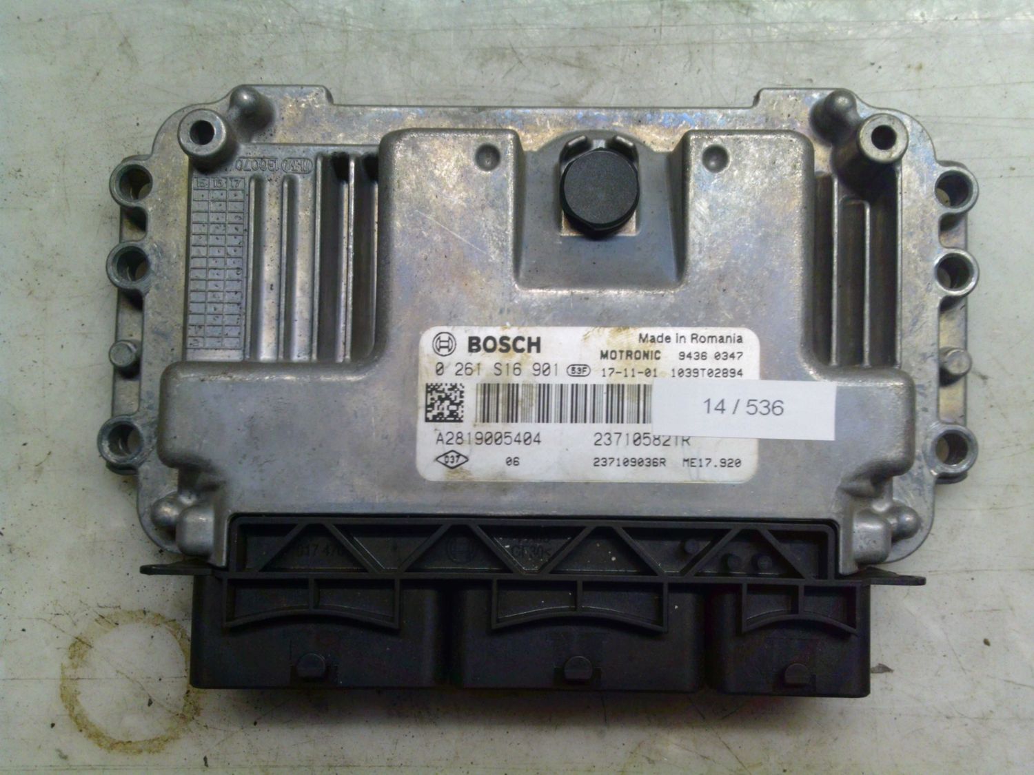 14-536 Centralina Motore Bosch 0 261 S16 901 0261S16901 237105821R 1039T02894 A2819005404 ME17.920 RENAULT Benzina TWINGO 14-536 Centralina Motore Bosch 0 261 S16 901 0261S16901 237105821R 1039T02894 A2819005404 ME17.920 RENAULT Benzina TWINGO