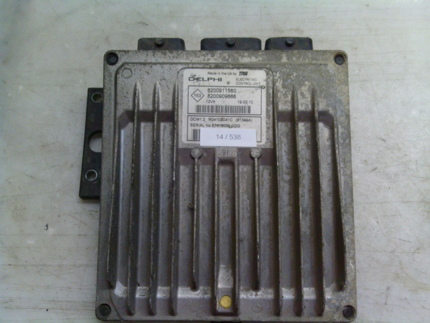 14-538 Centralina Motore Delphi R0410B041C   8200911560 8200909666 DCM1.2  RENAULT Diesel Clio