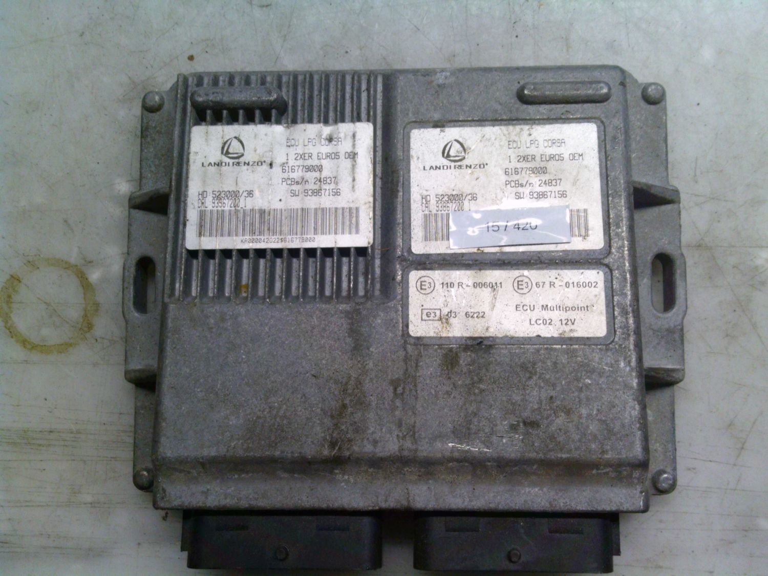 15-420 Centralina Gas Gpl Landi Renzo 616779000   ECU LPG CORSA 93867156 HD: 523000/36  OPEL Benzina / Gpl Corsa