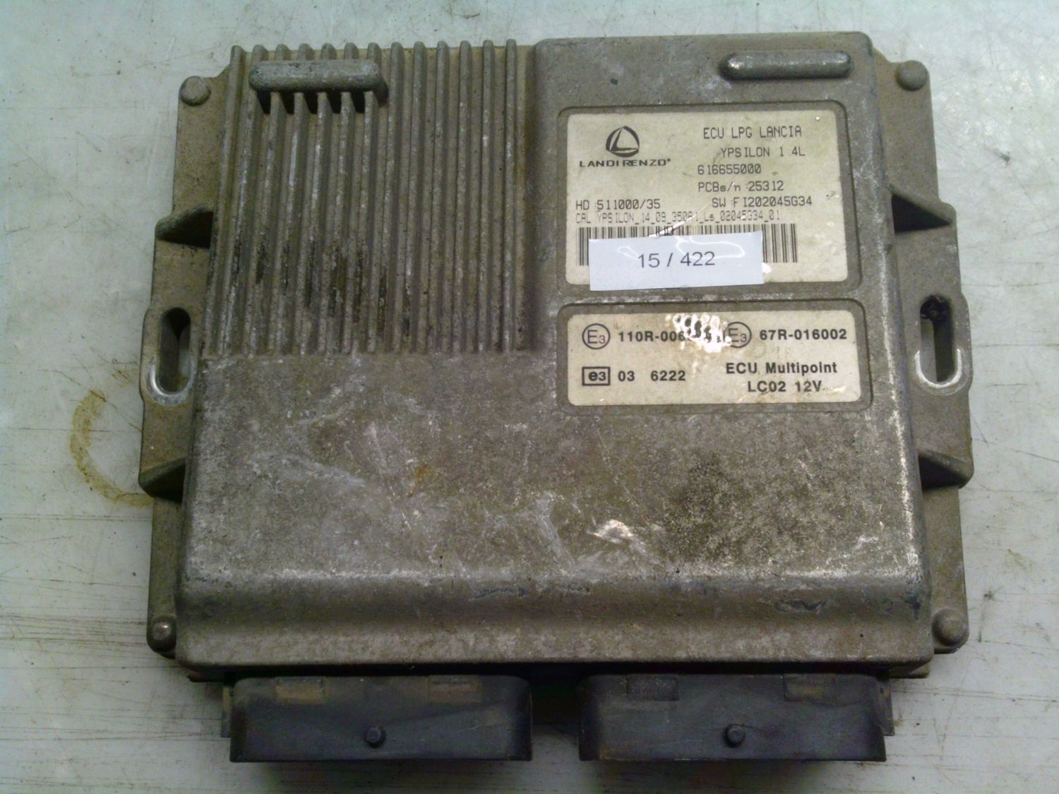 15-422 Centralina Gas Gpl Landi Renzo 616655000   511000/35 FI202049G34 67R-016002  LANCIA Benzina / Gpl Ypsilon