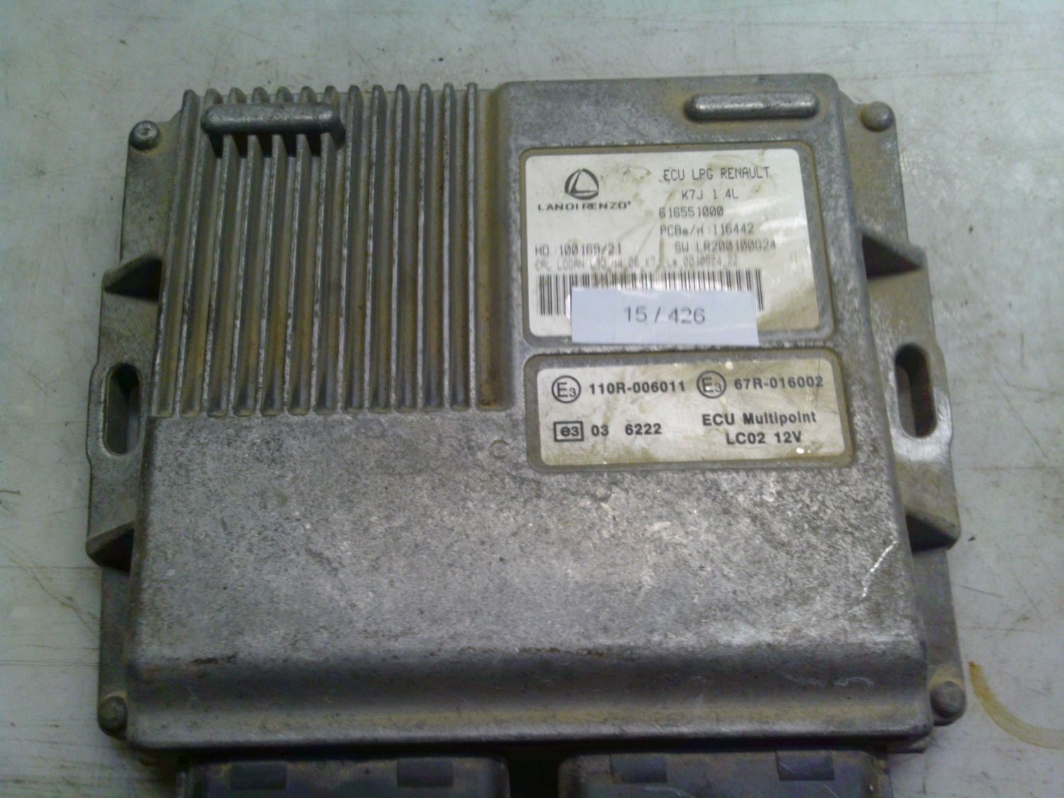 15-426 Centralina Gas Gpl Landi Renzo 616551000   K7J 1.4 L HD 100169/21 SW LR200100G24  RENAULT Benzina / Gpl