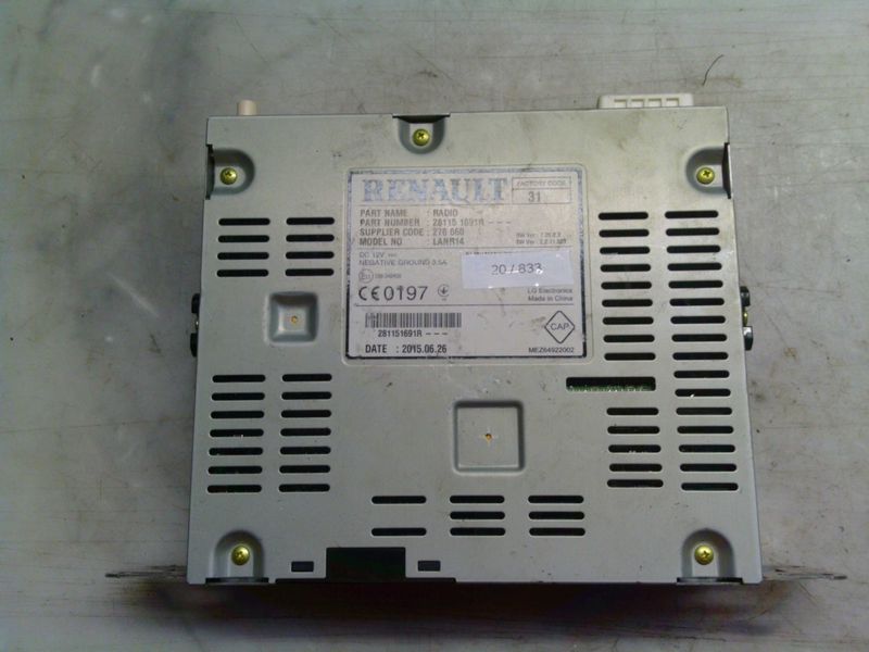 20-833 Autoradio Renault 28115 1691R 281151691R 410 081 LANR16   RENAULT  Kadjar