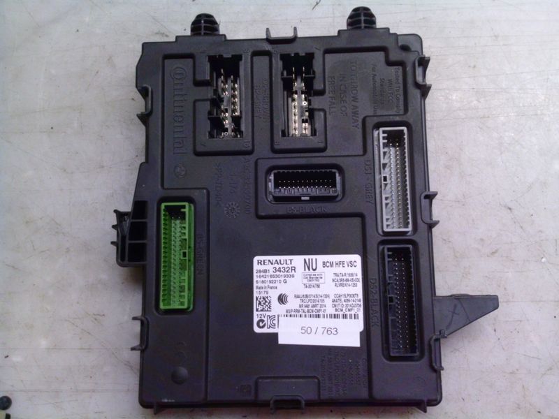 50-763 Body Computer Continental 284B1 3432R 284B13432R BCM HFE VSC A2C32559700    RENAULT Benzina Kadjar