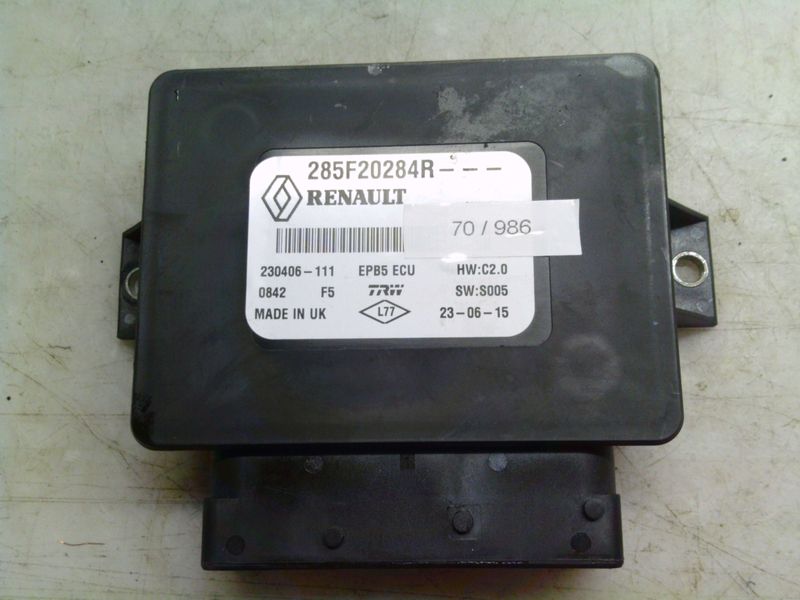 70-986 Modulo Controllo Freno a Mano Trw 285F20284R   230406-111 EPB5 ECU HW: C2.0 SW: S005 RENAULT  KADJAR