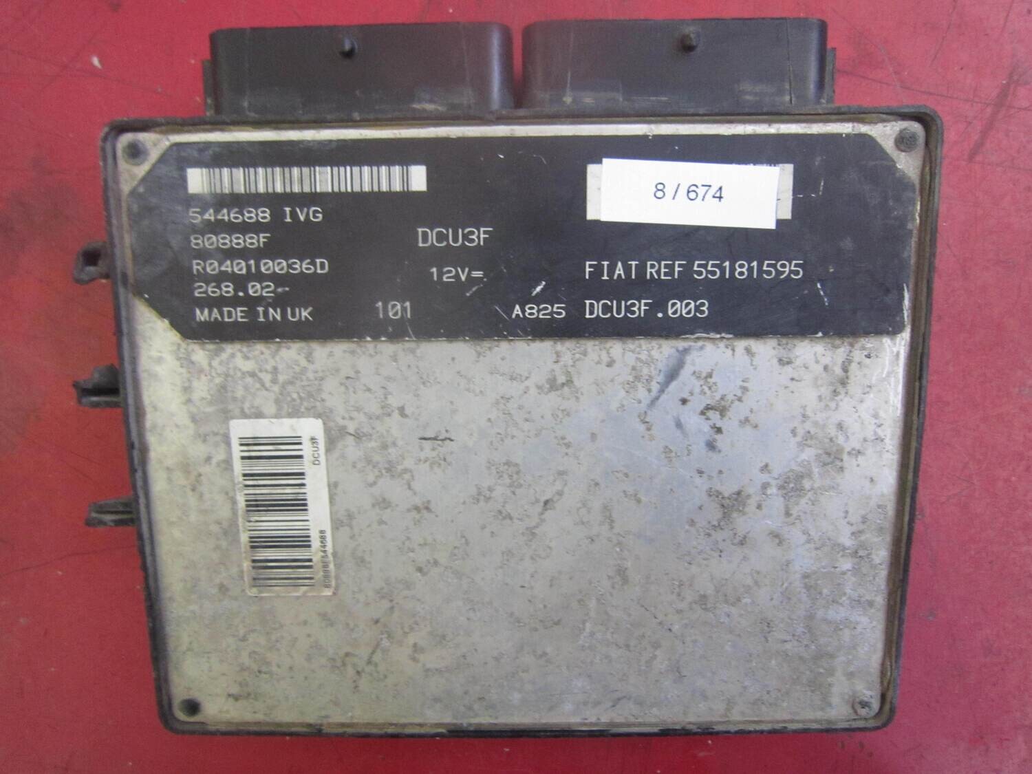 8-674 Centralina Motore Lucas 55181595 R04010036D DCU3F.003 80888F ALFA ROMEO / FIAT / LANCIA Diesel DOBLO' 1.9 8-674 Centralina Motore Lucas 55181595 R04010036D DCU3F.003 80888F ALFA ROMEO / FIAT / LANCIA Diesel DOBLO' 1.9