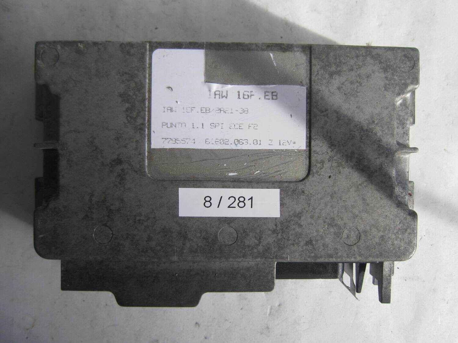 8-281 Centralina Motore Magneti Marelli IAW16FEB IAW 16F.EB 7795574 61602.063.01 6160206301 ALFA ROMEO / FIAT / LANCIA PUNTO 1.1 8-281 Centralina Motore Magneti Marelli IAW16FEB IAW 16F.EB 7795574 61602.063.01 6160206301 ALFA ROMEO / FIAT / LANCIA PUNTO 1.1