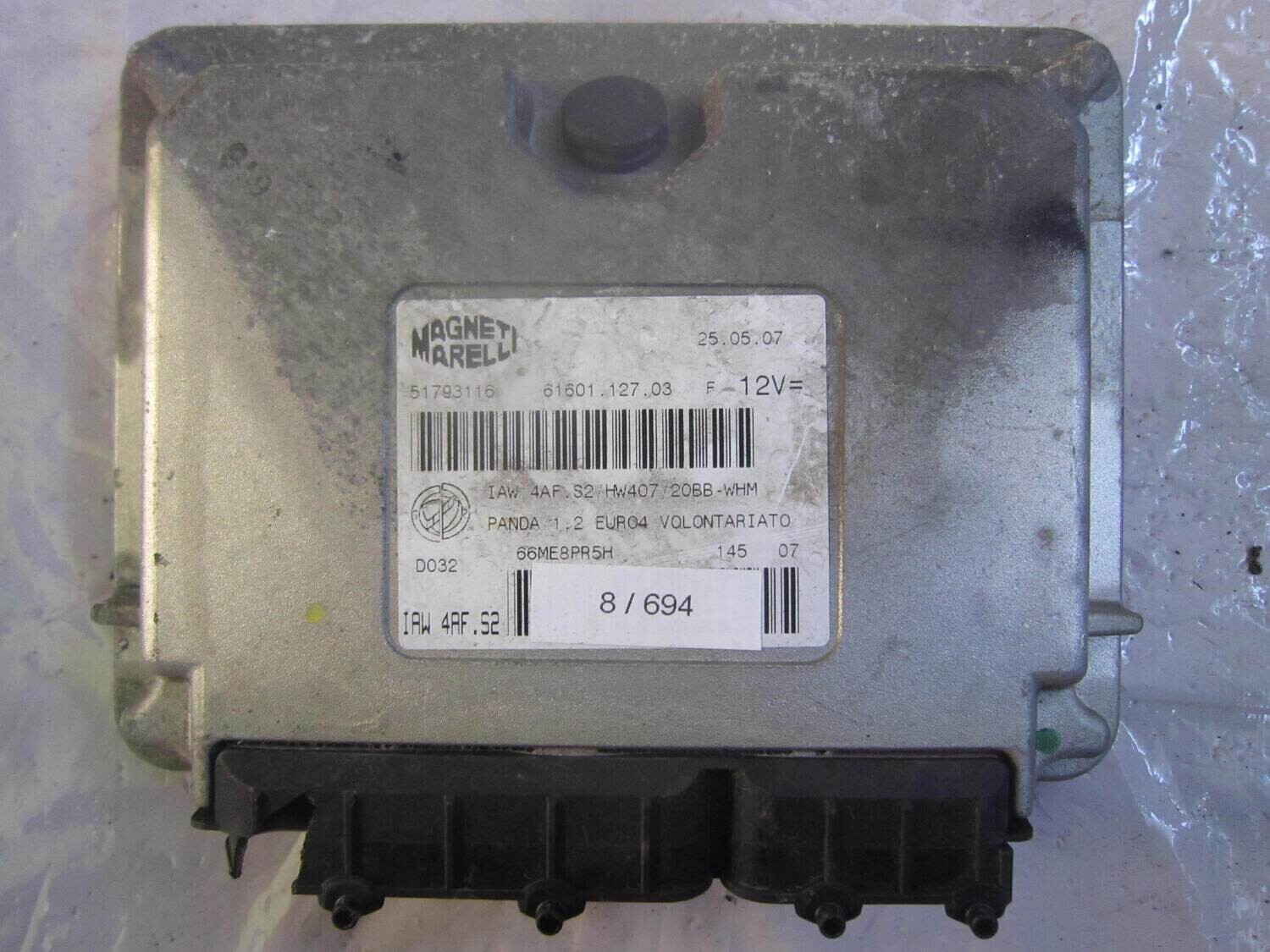 8-694 Centralina Motore Magneti Marelli 51793116 61601.127.03 6160112703 IAW 4AF.S2 HW407/20BB-WHM ALFA ROMEO / FIAT / LANCIA Benzina PANDA 1.2