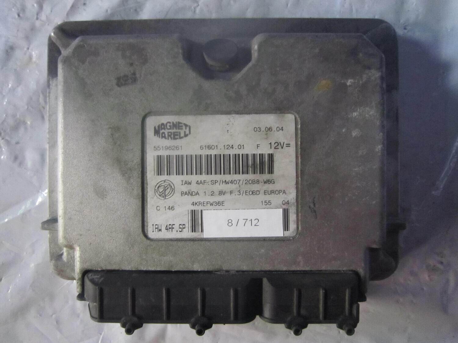 8-712 Centralina Motore Magneti Marelli IAW 4AF.SP IAW4AF.SP 61601.124.01 55196261 HW407/20BB-W6G ALFA ROMEO / FIAT / LANCIA BENZINA PANDA 8-712 Centralina Motore Magneti Marelli IAW 4AF.SP IAW4AF.SP 61601.124.01 55196261 HW407/20BB-W6G ALFA ROMEO / FIAT / LANCIA BENZINA PANDA