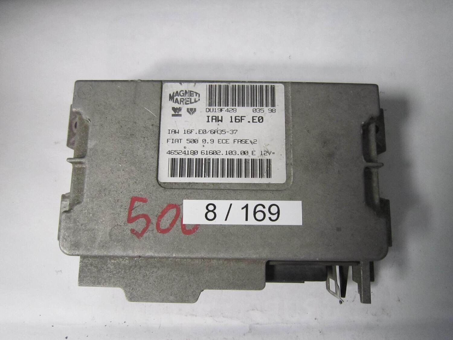 8-169 Centralina Motore Magneti Marelli IAW16FE0 IAW 16F.E0 46524180 46524180 61602.103.00 6160210300     ALFA ROMEO / FIAT / LANCIA  500 0.9