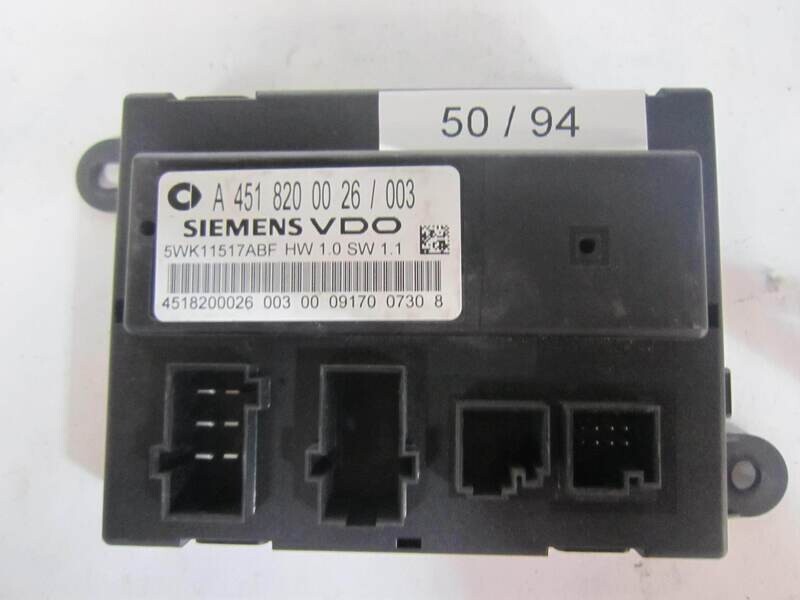 50-94 Body Computer Siemens 5WK11517ABF A 451 820 00 26 / 003 A4518200026003 HW1.0 SW1.1 SMART FORTWO 451
