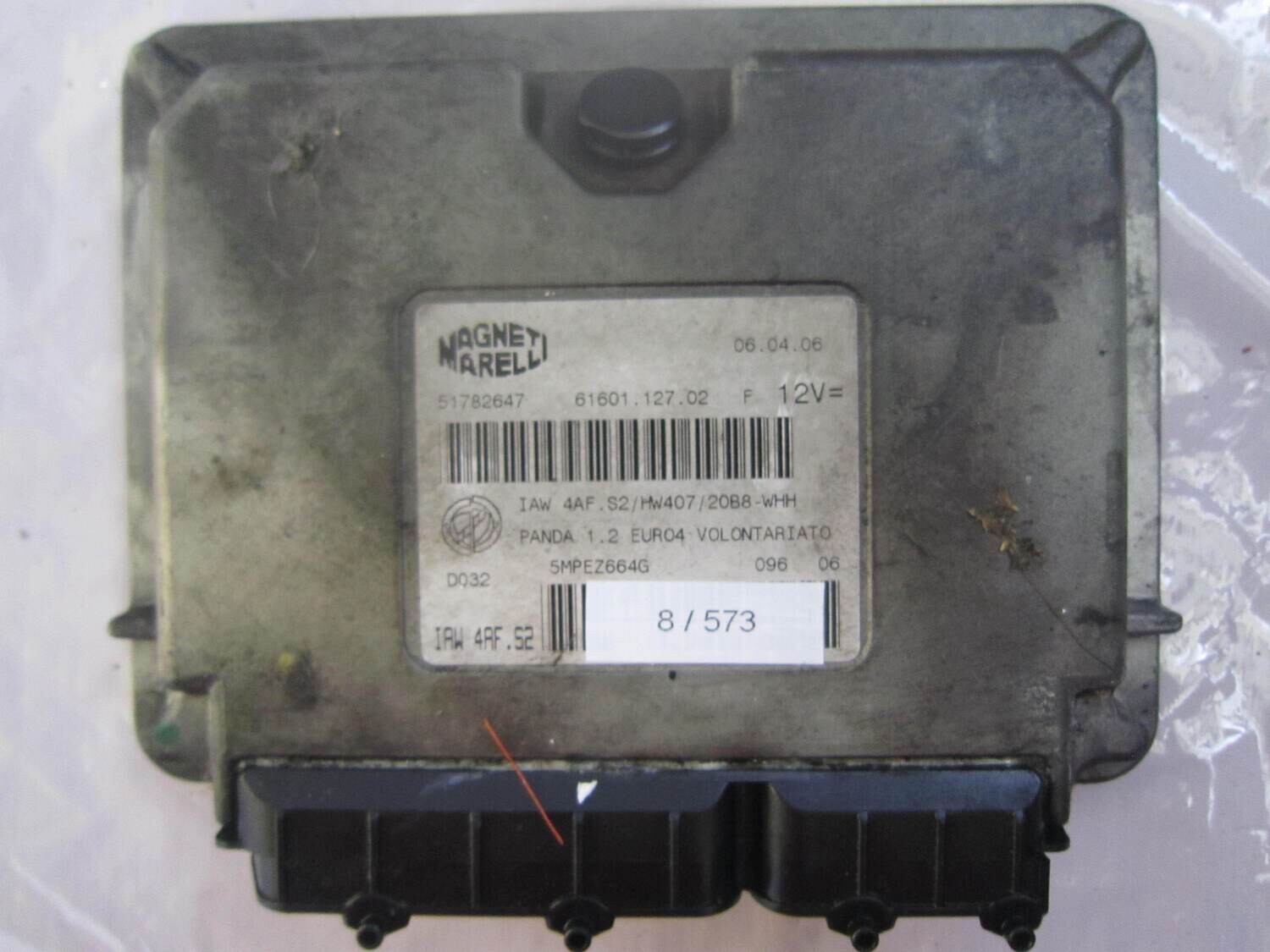 8-573 Centralina Motore Magneti Marelli 51782647 61601.127.02 6160112702 VOLONTARIATO IAW 4AF.S2 ALFA ROMEO / FIAT / LANCIA Benzina PANDA 1.1