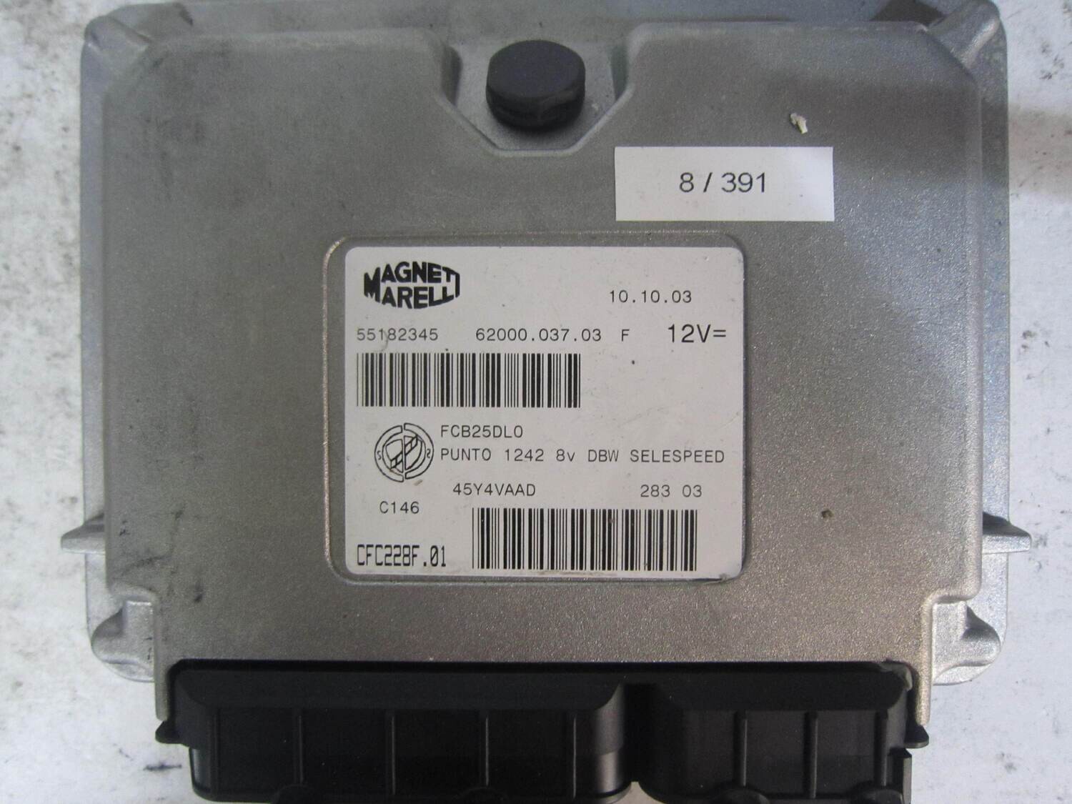 8-391 Centralina Cambio Automatico Magneti Marelli 55182345 62000.037.03 6200003703 CFC228F.01 ALFA ROMEO / FIAT / LANCIA Generica PUNTO 8-391 Centralina Cambio Automatico Magneti Marelli 55182345 62000.037.03 6200003703 CFC228F.01 ALFA ROMEO / FIAT / LANCIA Generica PUNTO