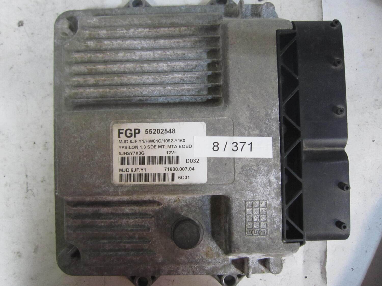 8-371 Centralina Motore Magneti Marelli 55202548 71600.007.04 7160000704 MJD 6JF.Y1 HW01C/1092-Y160 ALFA ROMEO / FIAT / LANCIA Diesel YPSILON 1.3