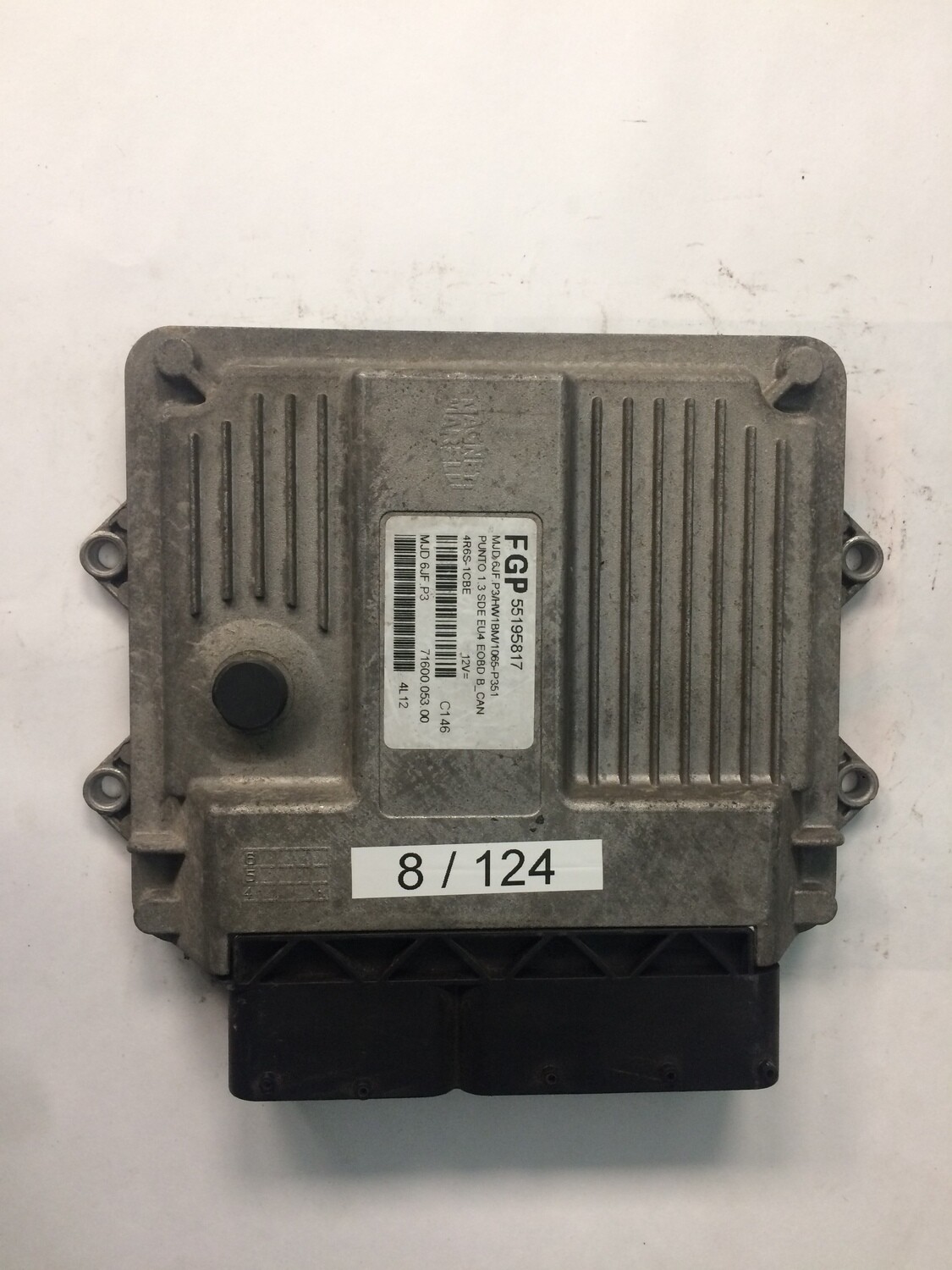 8-124 Centralina Motore Magneti Marelli 55195817 MJD 6JF.P3 MJD6JFP3 4R6S-1CBE 4R6S1CBE 71600.053.00 7160005300 HW1BM/1065-P351 HW1BM1065P351 ALFA ROMEO / FIAT / LANCIA PUNTO 1.3 JTD 8-124 Centralina Motore Magneti Marelli 55195817 MJD 6JF.P3 MJD6JFP3 4R6S-1CBE 4R6S1CBE 71600.053.00 7160005300 HW1BM/1065-P351 HW1BM1065P351 ALFA ROMEO / FIAT / LANCIA PUNTO 1.3 JTD