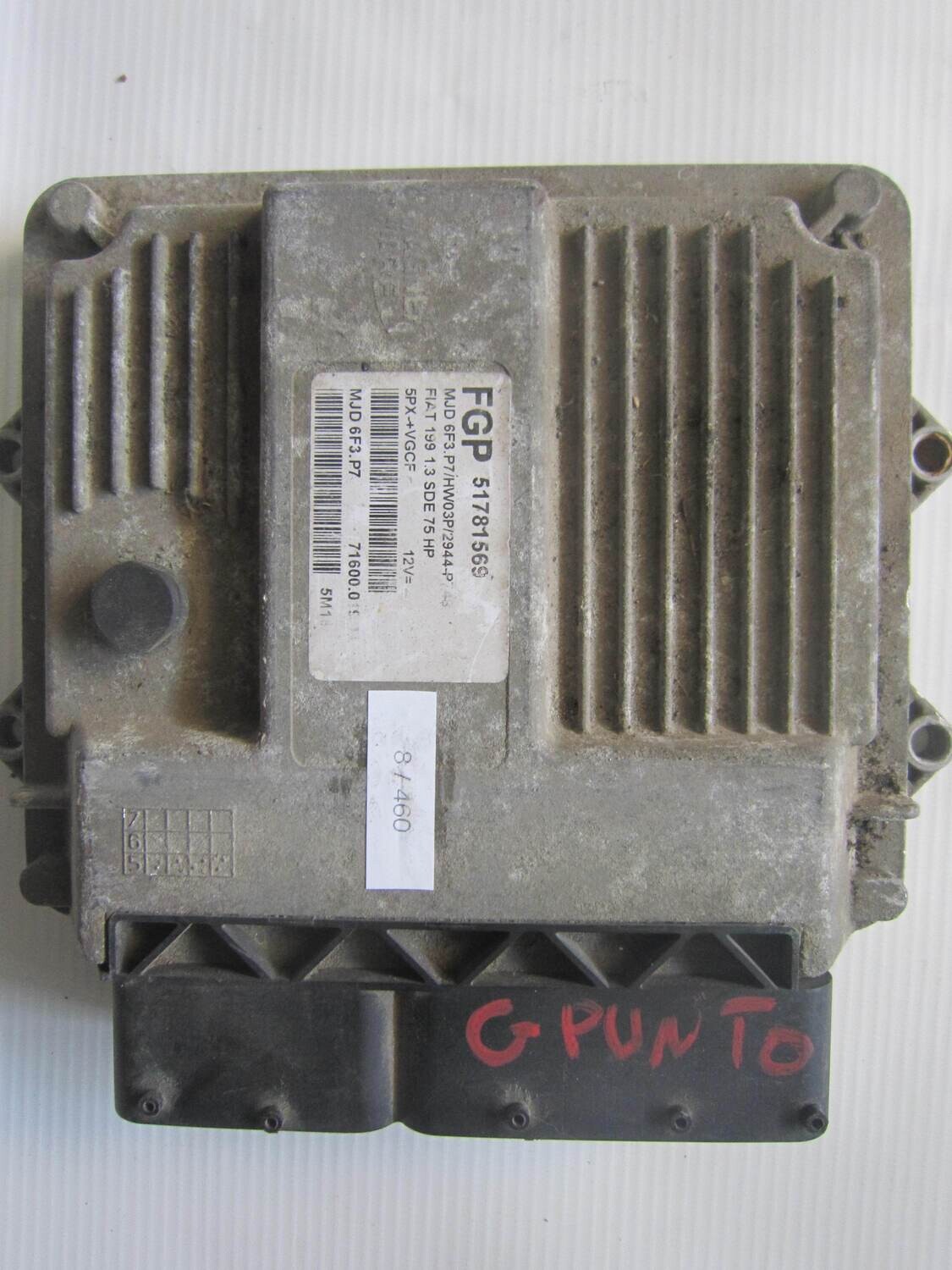 8-460 Centralina Motore Magneti Marelli 51781569 MJD 6F3.P7 MJD6F3P7 HW03P/2944-P 71600.019.04 D032 ALFA ROMEO / FIAT / LANCIA Diesel GRANDE PUNTO 1.3
