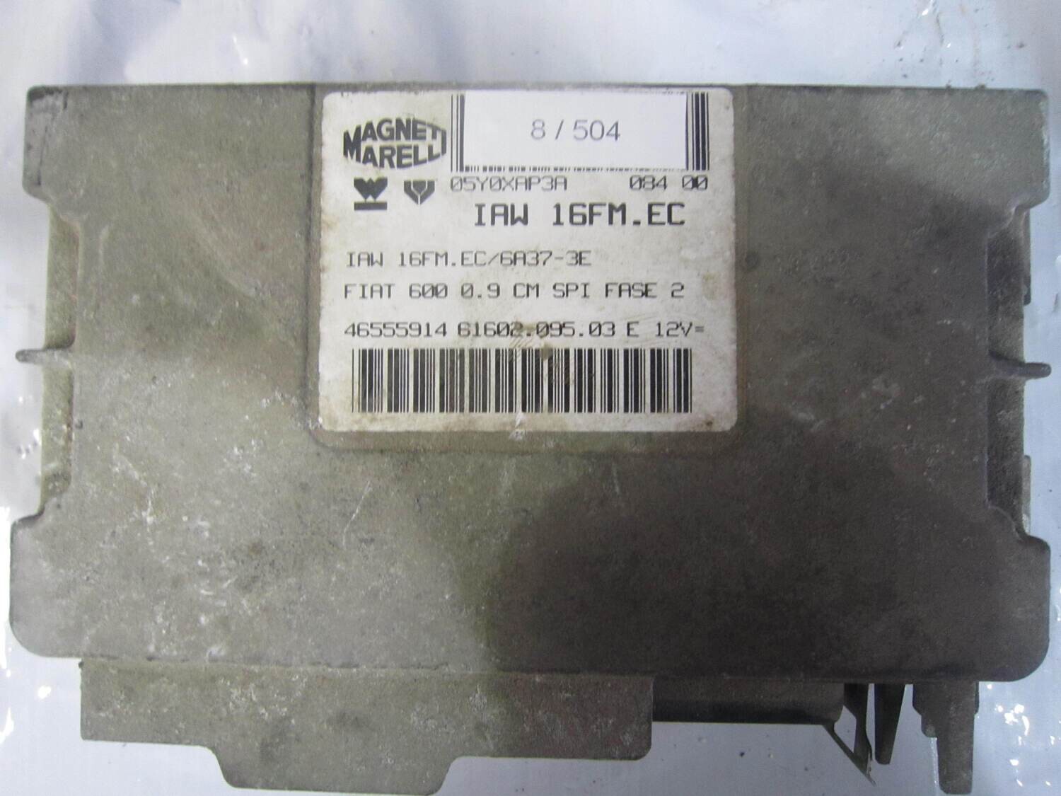 8-504 Centralina Motore Magneti Marelli 46555914 61602.095.03 6160209503 IAW 16FM.EC ALFA ROMEO / FIAT / LANCIA Benzina 600 0.9 8-504 Centralina Motore Magneti Marelli 46555914 61602.095.03 6160209503 IAW 16FM.EC ALFA ROMEO / FIAT / LANCIA Benzina 600 0.9