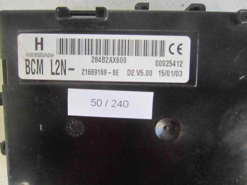 50-240 Body Computer Johnson Controls 284B2AX600 BCM L2N BCML2N 21669169-8E NISSAN Diesel MICRA 1.5