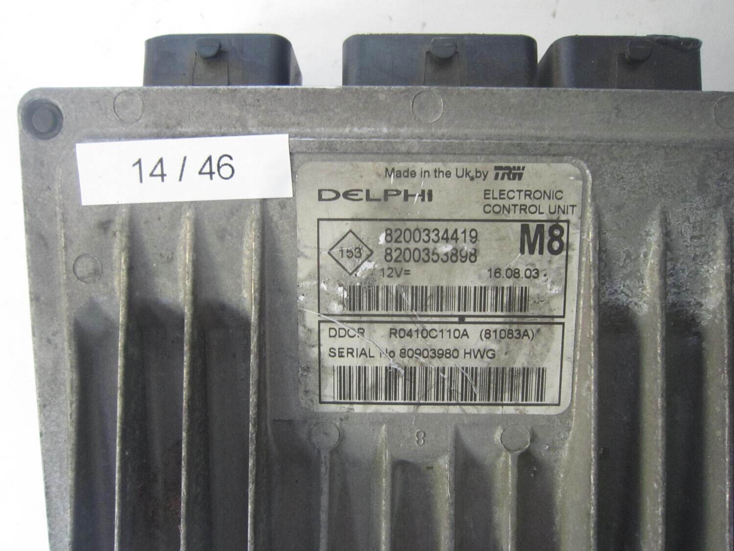 14-46 Centralina Motore Delphi R0410C110A 8200334419 820033898 M8 RENAULT Diesel MEGANE SCENIC 14-46 Centralina Motore Delphi R0410C110A 8200334419 820033898 M8 RENAULT Diesel MEGANE SCENIC