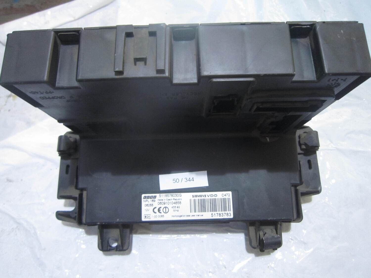 50-344 Body Computer Siemens S118578030G 51783783 ALFA ROMEO / FIAT / LANCIA Diesel PANDA 1.3 50-344 Body Computer Siemens S118578030G 51783783 ALFA ROMEO / FIAT / LANCIA Diesel PANDA 1.3