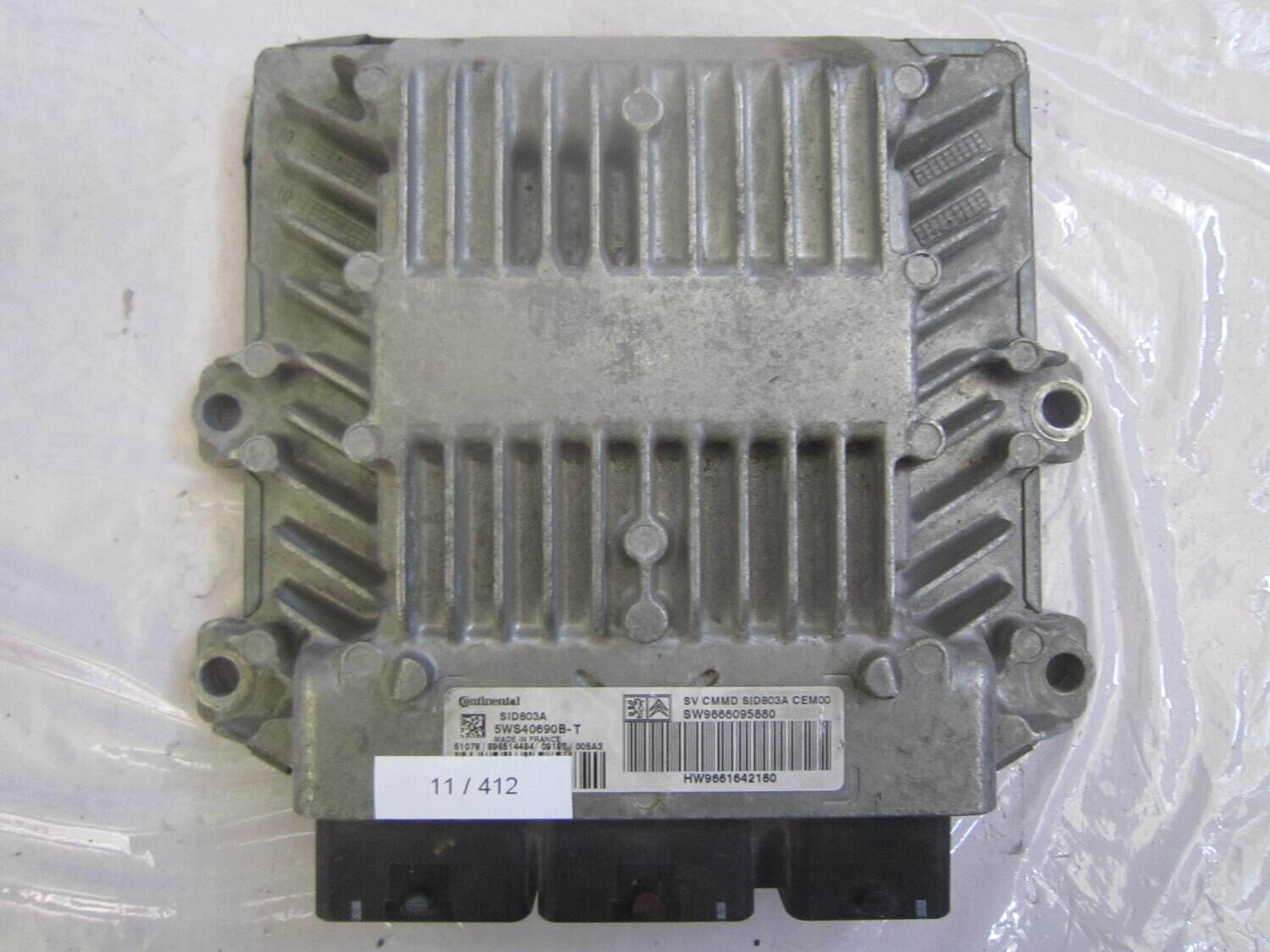 11-412 Centralina Motore Continental 5WS40690B 9666095880 9661642180 SID803A CITROEN / PEUGEOT Diesel VARIE 2.0