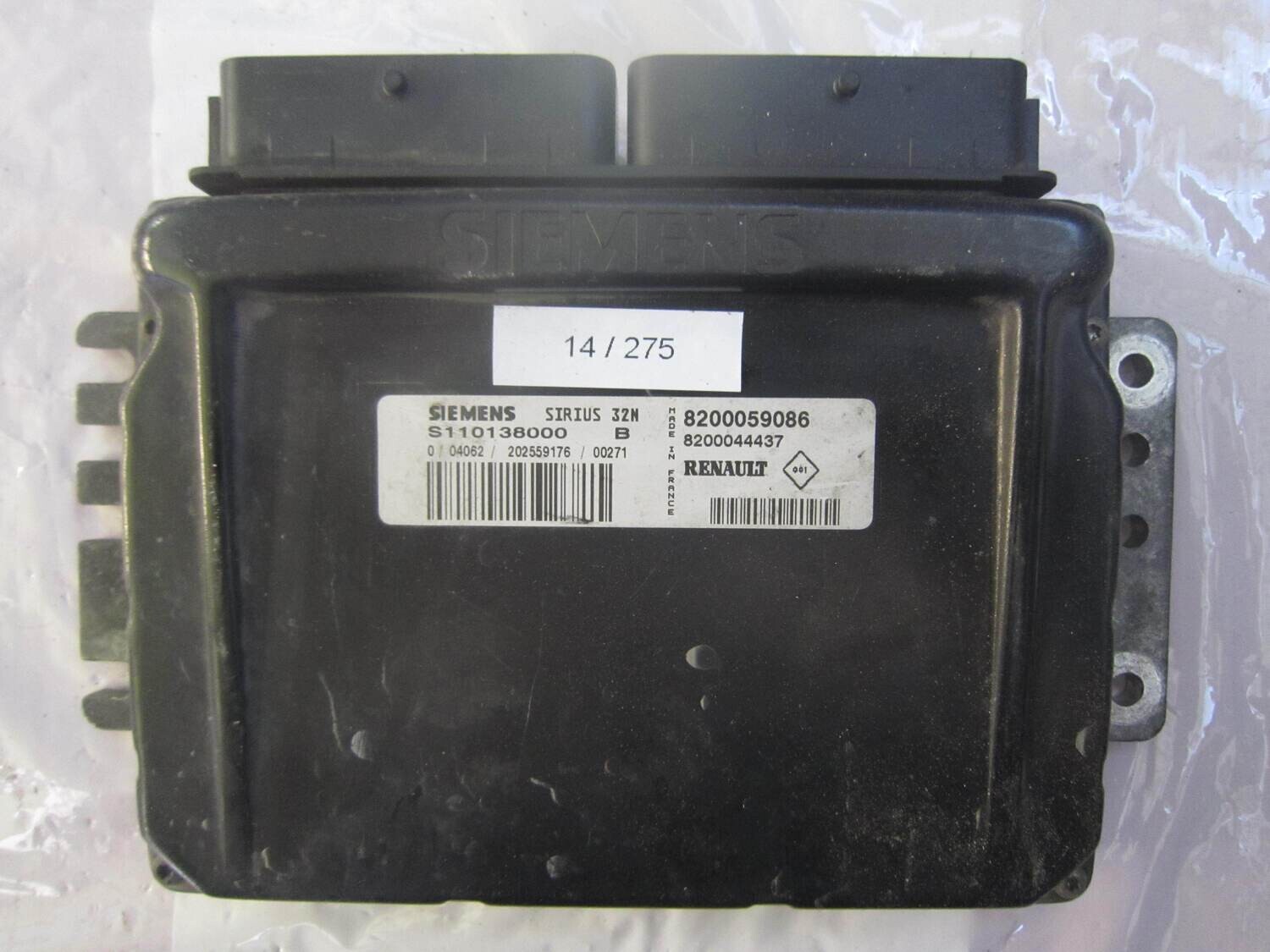 14-275 Centralina Motore Siemens S110138000 8200059086 8200044437 SIRIUS 32N RENAULT Benzina SCENIC 1.6