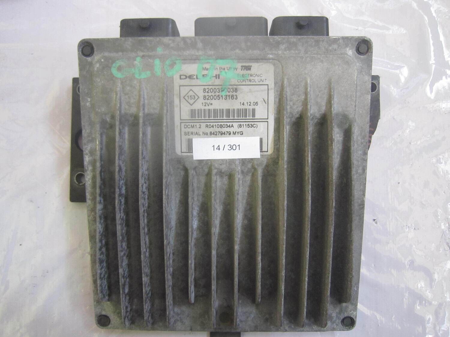 14-301 Centralina Motore Delphi R0410B034A 8200399038 8200513163 RENAULT Diesel MODUS 1.5 14-301 Centralina Motore Delphi R0410B034A 8200399038 8200513163 RENAULT Diesel MODUS 1.5