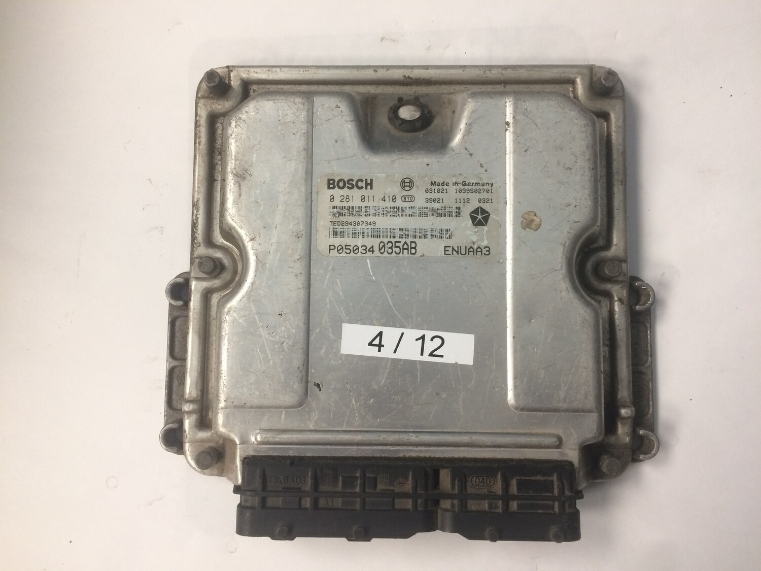 4-12 Centralina Motore Bosch 0281011410 P05034035AB 1039S02701 CHRYSLER CRUISER 2.2 CRD 4-12 Centralina Motore Bosch 0281011410 P05034035AB 1039S02701 CHRYSLER CRUISER 2.2 CRD