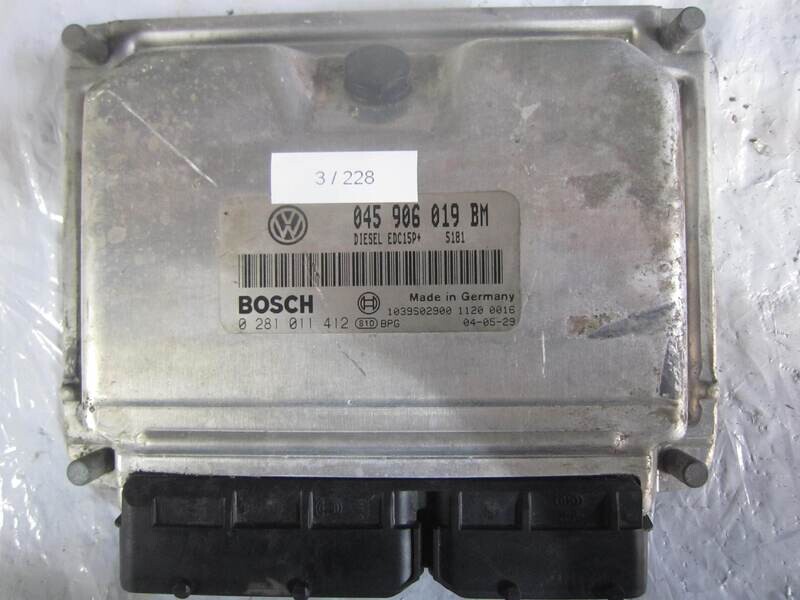 3-228 Centralina Motore Bosch 0 281 011 412 0281011412 045 906 019 BM 045906019BM 1039S02900 EDC15P+ SKODA Diesel VARIE