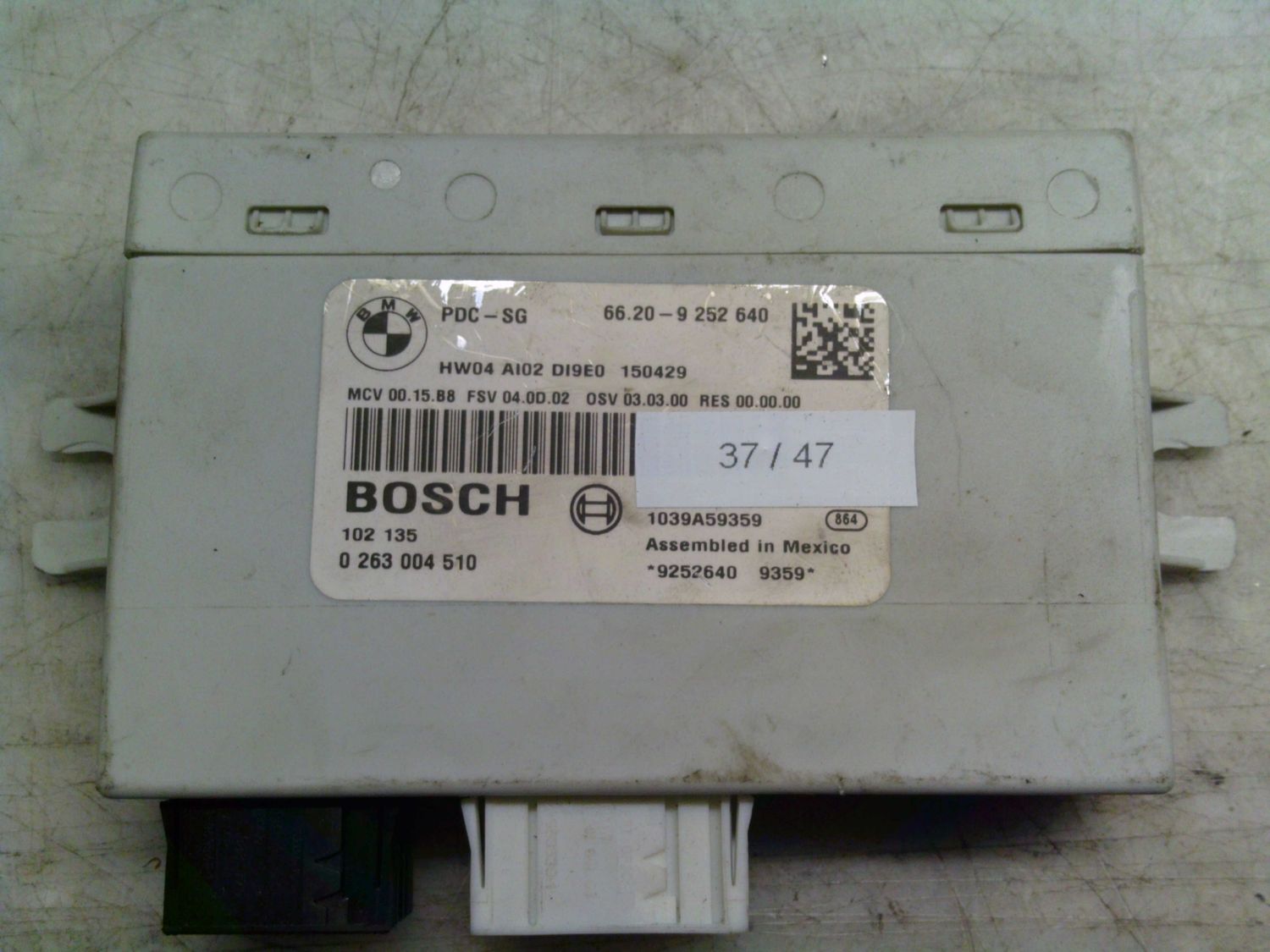 37-47 Centralina sensori parcheggio Bosch 0 263 004 510 0263004510 PDC-SG 66.20-9252640   MINI Generica VARIE