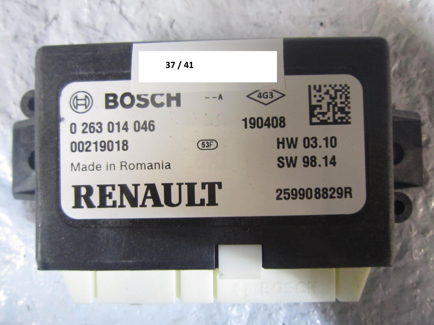 37-41 CENTRALINA SENSORI PARCHEGGIO RENAULT 0 263 014 046 0263014046 00219018 HW 03.10 SW 98.14 VARIE