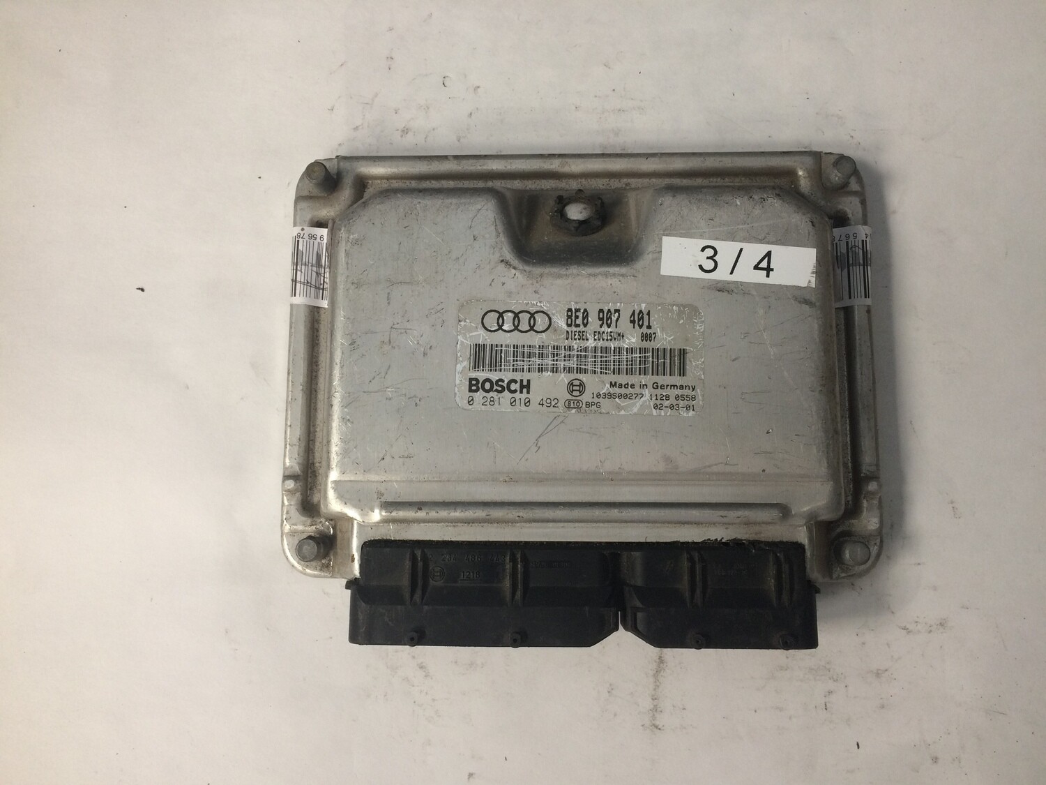3-4 Centralina Motore Bosch 0281010492 8E0907401 1039S00277 VOLKSWAGEN AUDI A4 2.5 TDI 3-4 Centralina Motore Bosch 0281010492 8E0907401 1039S00277 VOLKSWAGEN AUDI A4 2.5 TDI