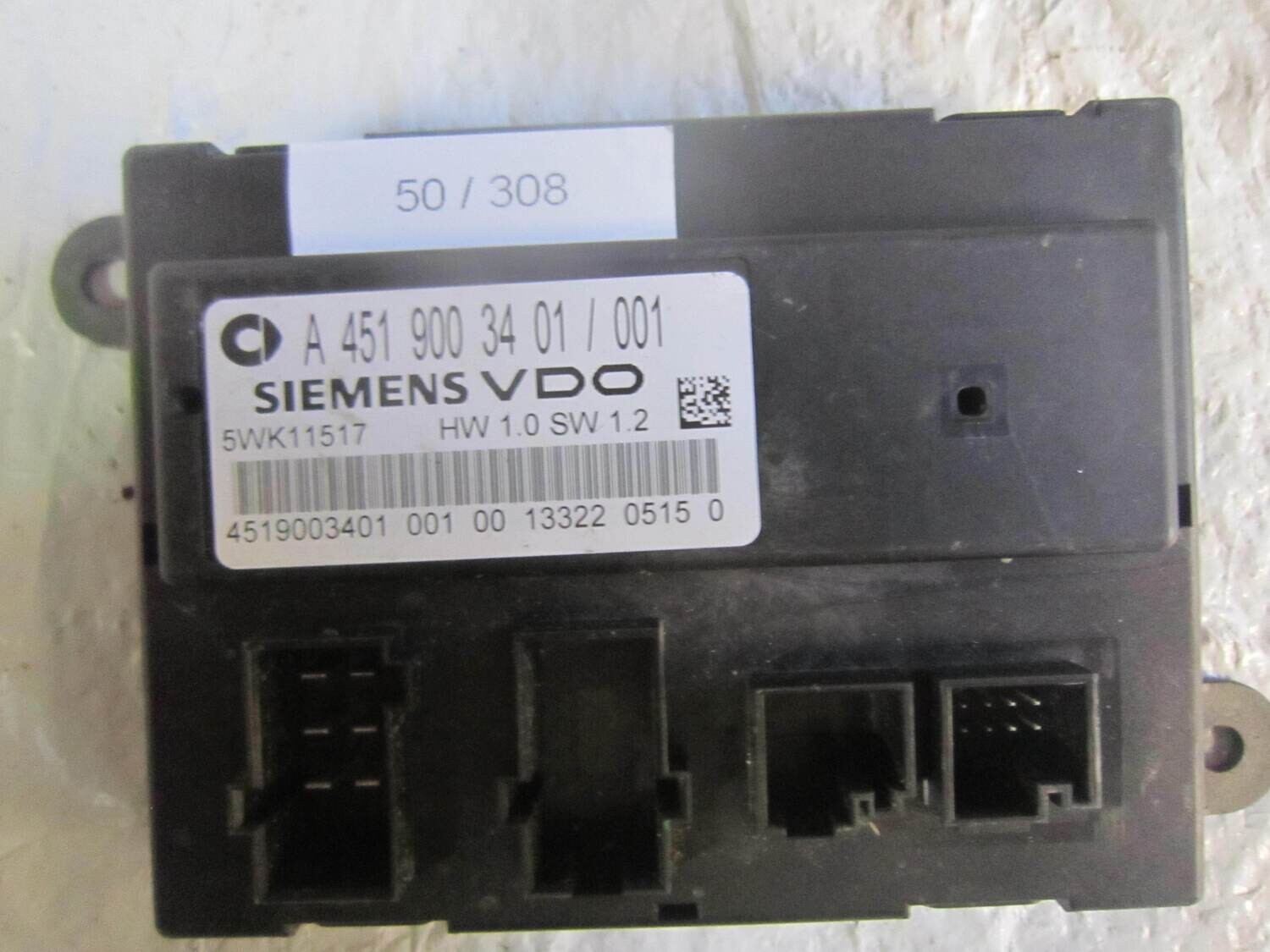 50-308 Body Computer Siemens 5WK11517 A 451 900 34 01 / 001 A4519003401001 HW1.0 SW1.2 SMART FORTWO 451 50-308 Body Computer Siemens 5WK11517 A 451 900 34 01 / 001 A4519003401001 HW1.0 SW1.2 SMART FORTWO 451
