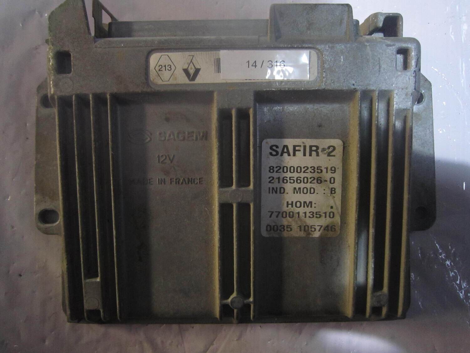 14-316 Centralina Motore Sagem SAFIR 2 7700113510 21656026-0 8200023519 RENAULT BENZINA CLIO 1.2 14-316 Centralina Motore Sagem SAFIR 2 7700113510 21656026-0 8200023519 RENAULT BENZINA CLIO 1.2