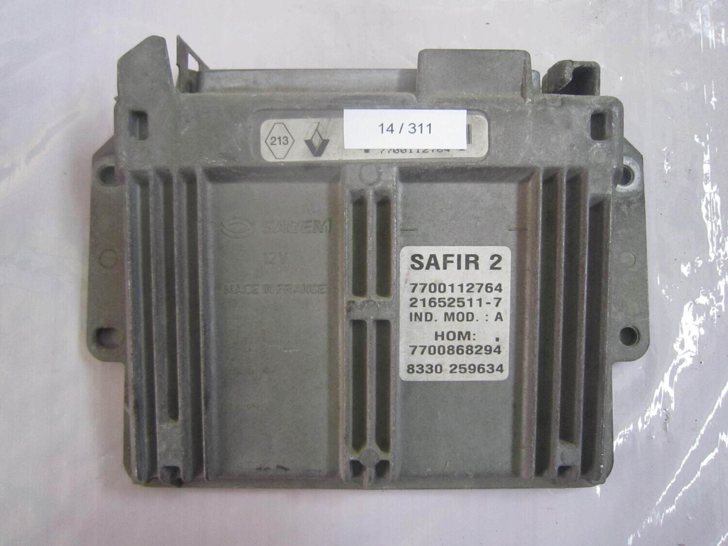 14-311 Centralina Motore Sagem SAFIR 2 SAFIR2 7700112764 21652511-7 7700868294 RENAULT Benzina CLIO 1.2 14-311 Centralina Motore Sagem SAFIR 2 SAFIR2 7700112764 21652511-7 7700868294 RENAULT Benzina CLIO 1.2