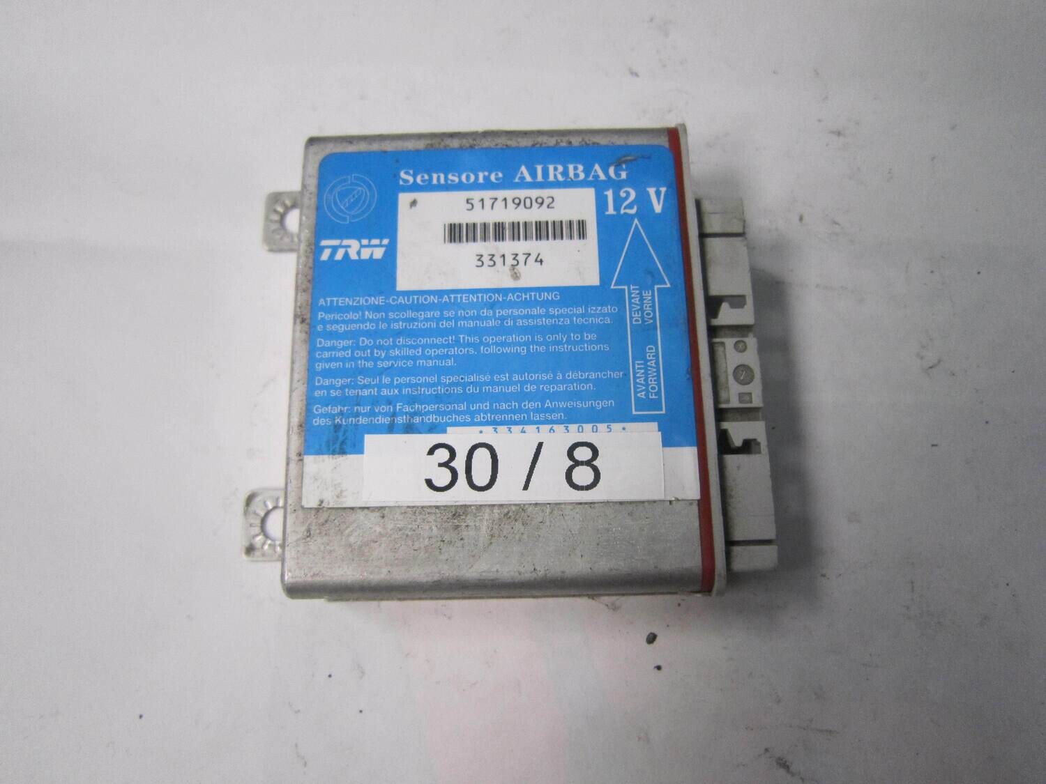 30-8 Centralina Airbag TRW 51719092 331374 ALFA ROMEO / FIAT / LANCIA PUNTO 30-8 Centralina Airbag TRW 51719092 331374 ALFA ROMEO / FIAT / LANCIA PUNTO