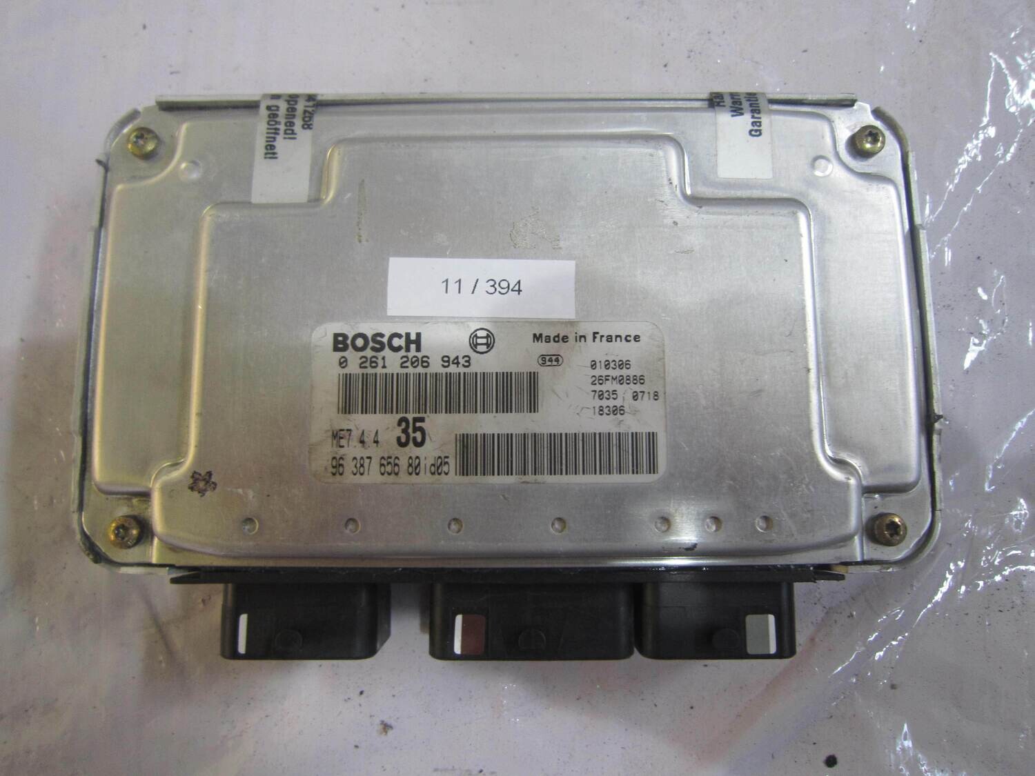 11-394 Centralina Motore Bosch 0 261 206 943 0261206943 96 387 656 80 9638765680 26FM0886 ME7.4.4 35 CITROEN / PEUGEOT Benzina 307 1.6