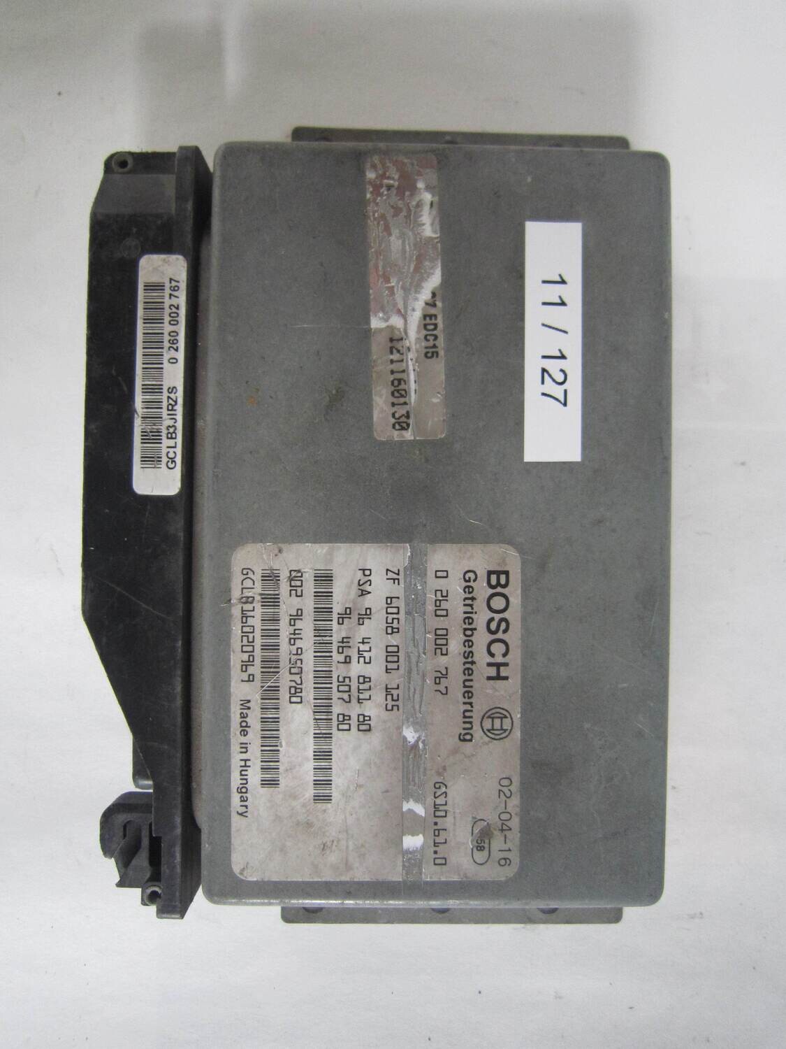 11-127 Centralina Cambio Automatico Bosch 0 260 002 767 0260002767 9641281180 9646950780 GS10.61.0 CITROEN / PEUGEOT C 5 2.2 11-127 Centralina Cambio Automatico Bosch 0 260 002 767 0260002767 9641281180 9646950780 GS10.61.0 CITROEN / PEUGEOT C 5 2.2