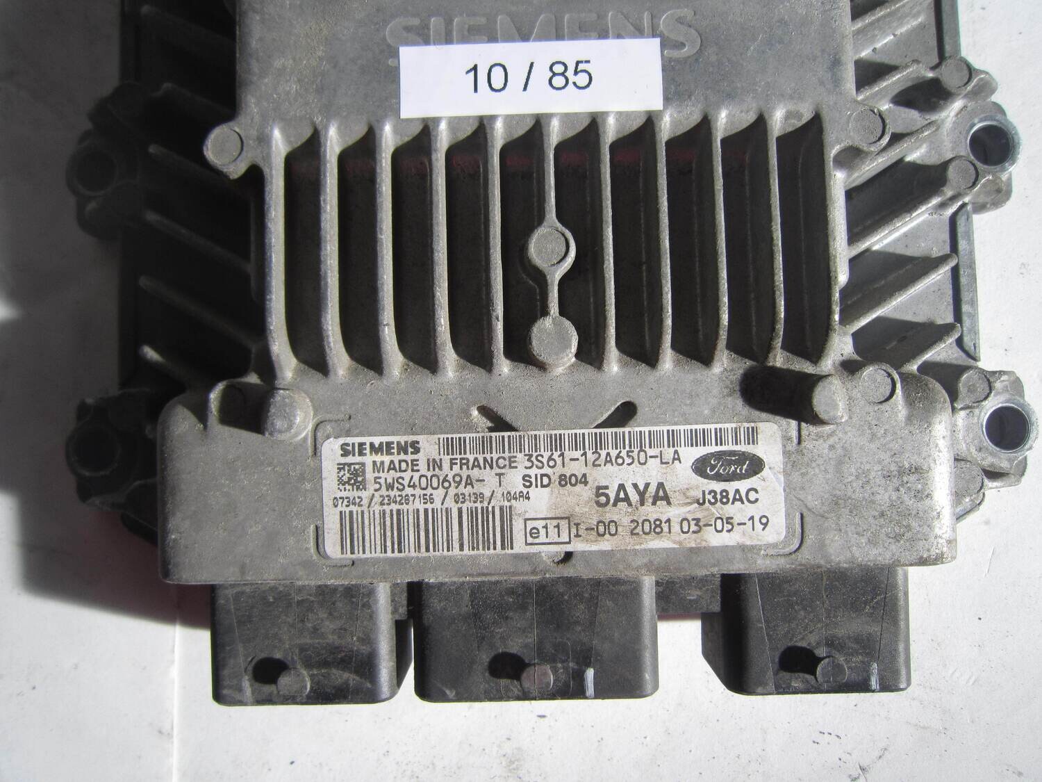 10-85 Centralina Motore Siemens 5WS40069A-T 5WS40069AT 3S61-12A650-LA 3S6112A650LA SID 804 J3AC FORD Diesel FIESTA 1.4