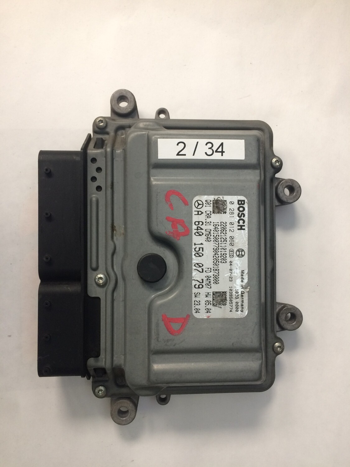 2-34 Centralina Motore Bosch 0281012060 6401500779 1039S05774 CRA.31 MERCEDES BENZ CLASSE A 180 CDI W168 2-34 Centralina Motore Bosch 0281012060 6401500779 1039S05774 CRA.31 MERCEDES BENZ CLASSE A 180 CDI W168
