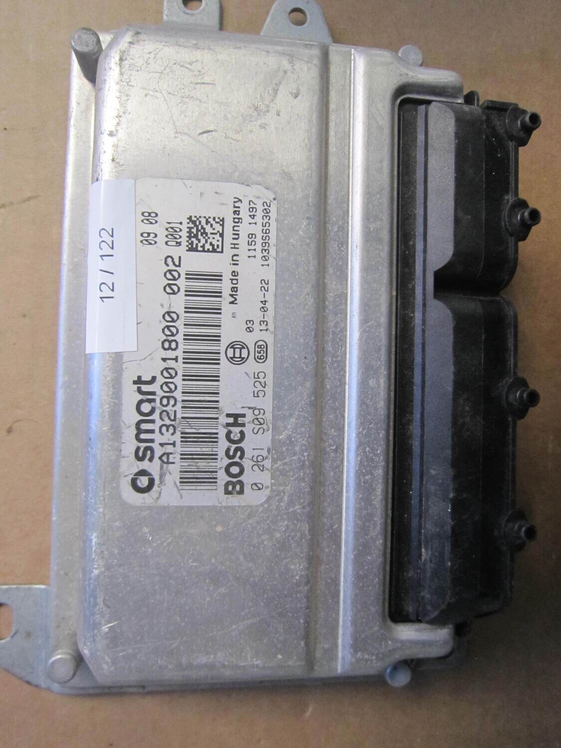 12-122 Centralina Motore Bosch 0 261 S09 525 0261S09525 A1329001800 1039S65302 SMART Benzina FORTWO 451 1.0 12-122 Centralina Motore Bosch 0 261 S09 525 0261S09525 A1329001800 1039S65302 SMART Benzina FORTWO 451 1.0