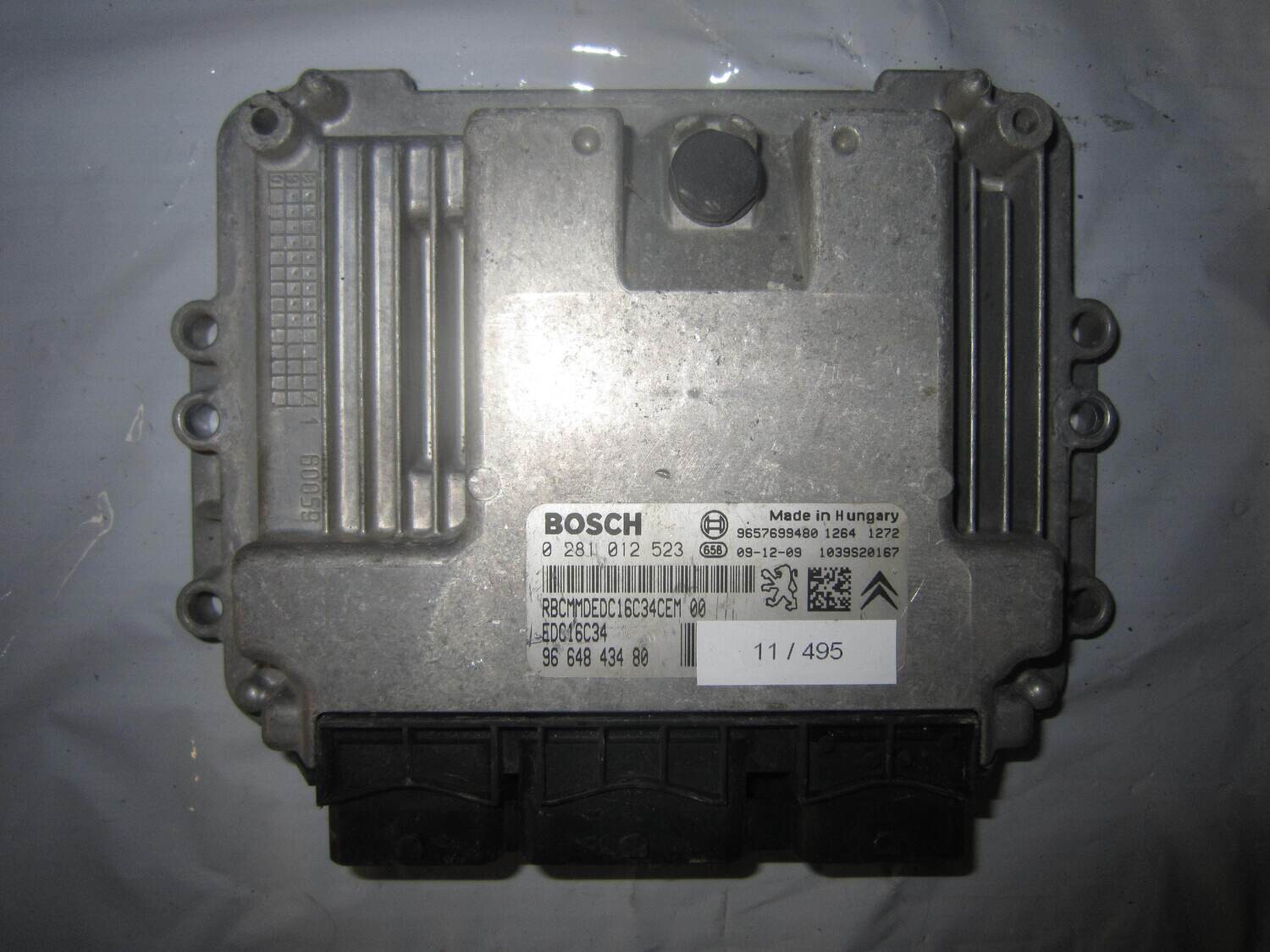 11-495 Centralina Motore Bosch 0 281 012 523 0281012523 96 648 434 80 1039S20167 EDC16C34  CITROEN / PEUGEOT DIESEL 207