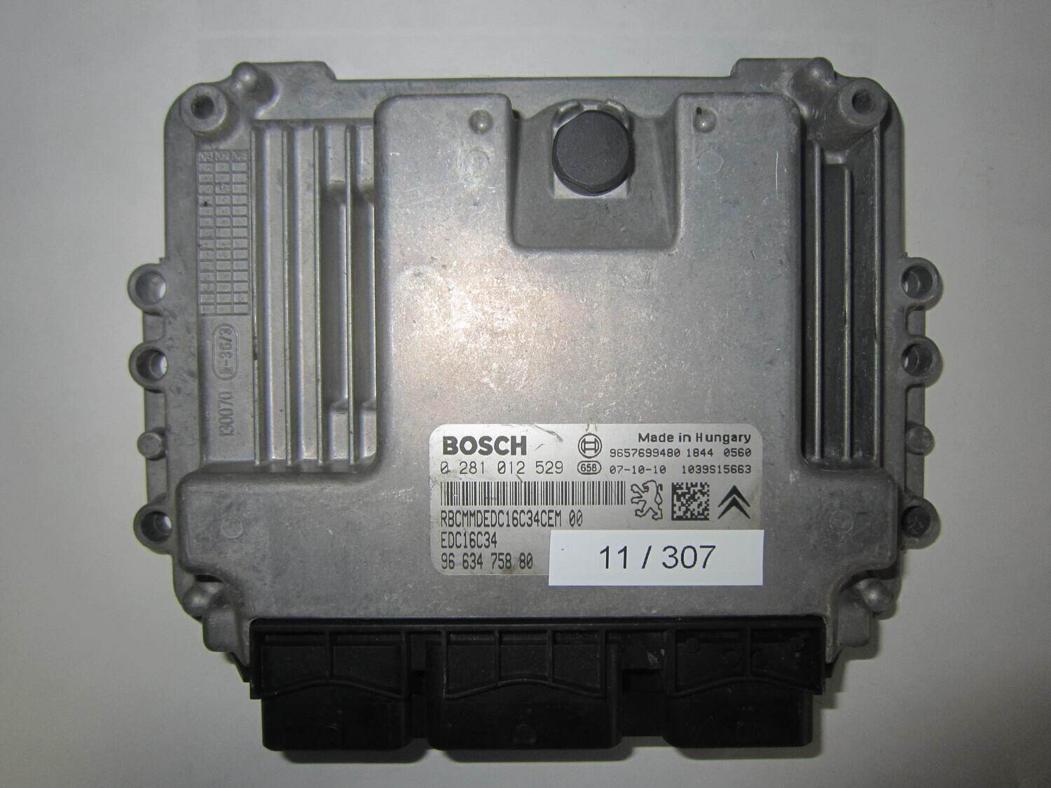 11-307 Centralina Motore Bosch 0 281 012 529 0281012529 96 634 758 80 9663475880 1039S15663 EDC16C34 CITROEN / PEUGEOT Diesel 207 1.4