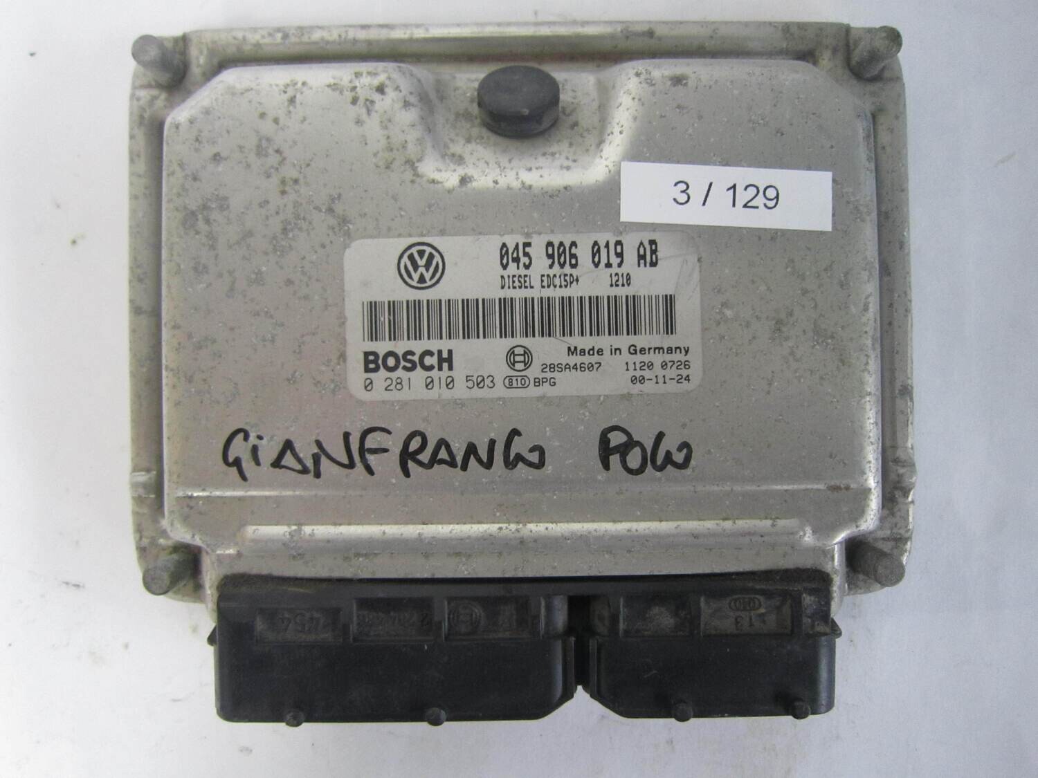 3-129 Centralina Motore Bosch 0 281 010 503 0281010503 045 906 019 AB 045906019AB 28SA4607 EDC15P VOLKSWAGEN Diesel POLO 1.4 3-129 Centralina Motore Bosch 0 281 010 503 0281010503 045 906 019 AB 045906019AB 28SA4607 EDC15P VOLKSWAGEN Diesel POLO 1.4