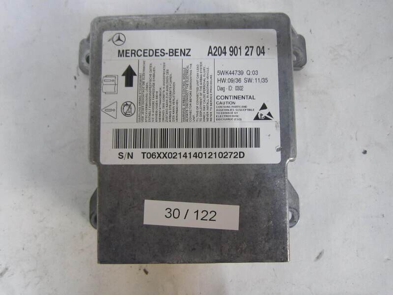30-122 Centralina Airbag Continental 5WK44739 A204 901 27 04 A2049012704 HW 09/36 SW 11/35 Mercedes CLASSE  C