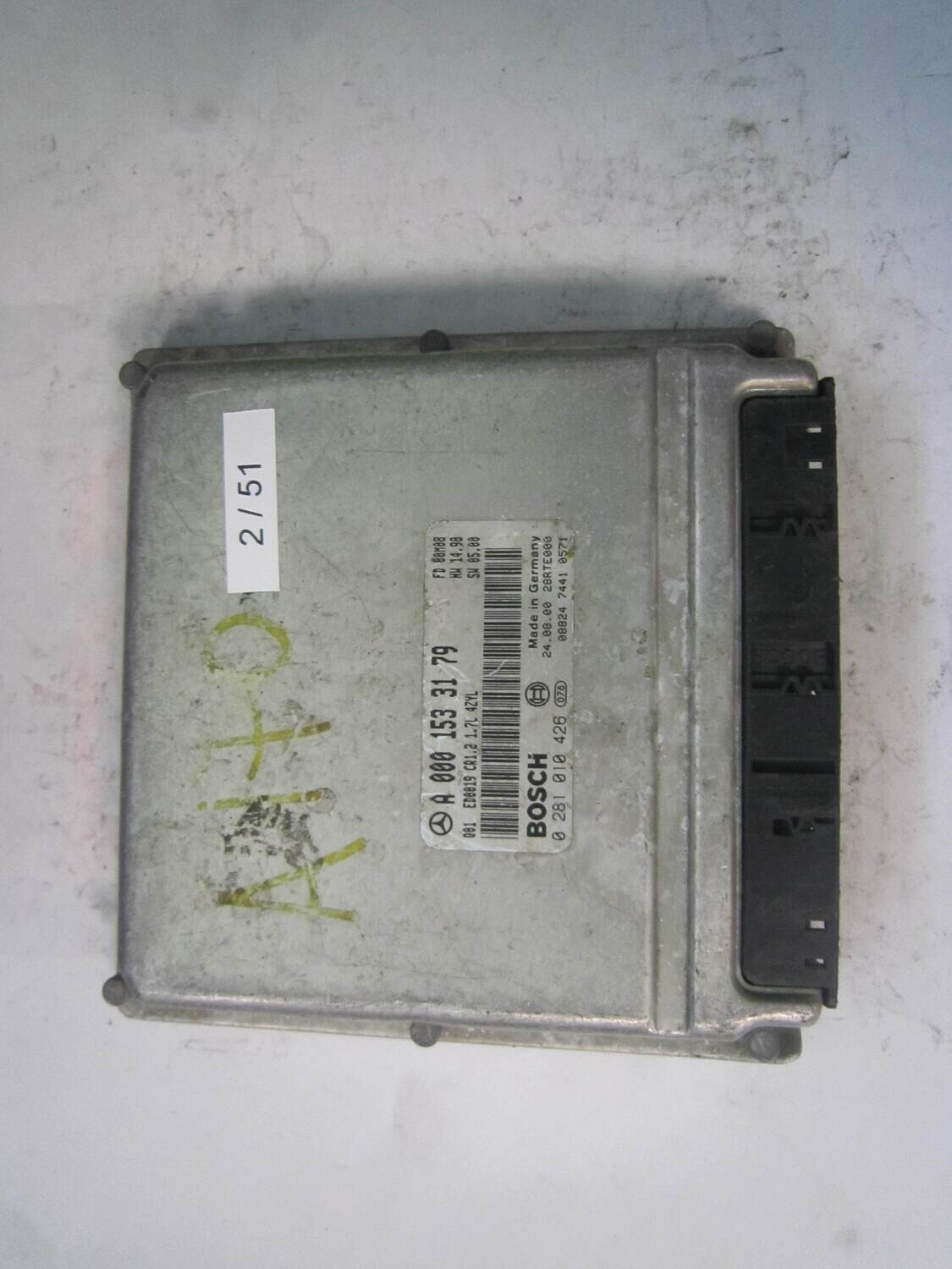 2-51 Centralina Motore Bosch 0281010426 0 281 010 426 A 000 153 31 79 A0001533179 28RTE000      MERCEDES BENZ  Classe A W168 1700 Diesel