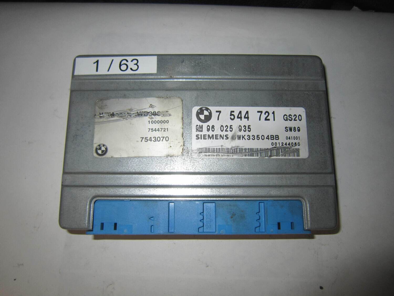 1-63 Centralina Cambio Automatico Siemens 5WK33504BB 7 544 721 7544721 96 025 935 BMW SERIE X X 3 2.0 1-63 Centralina Cambio Automatico Siemens 5WK33504BB 7 544 721 7544721 96 025 935 BMW SERIE X X 3 2.0